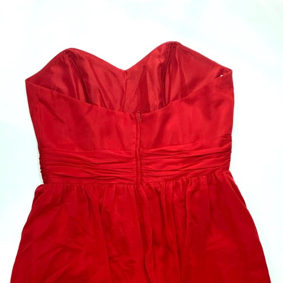 Red Strapless Sweetheart Neckline Short Dress - Picture 7 of 8